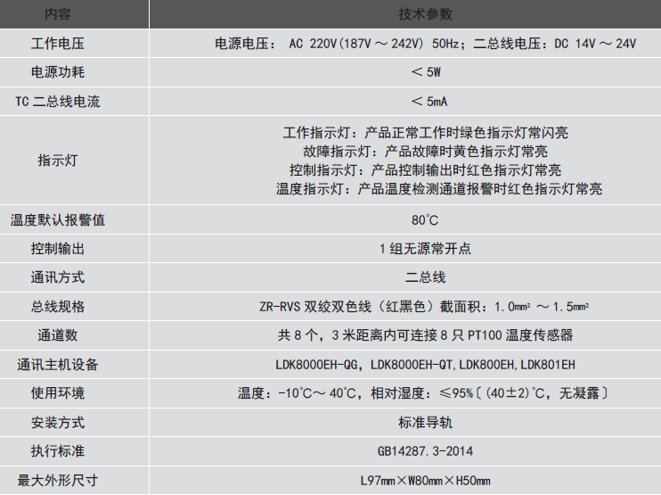 LDT9006EH測溫式電氣火災監控探測器